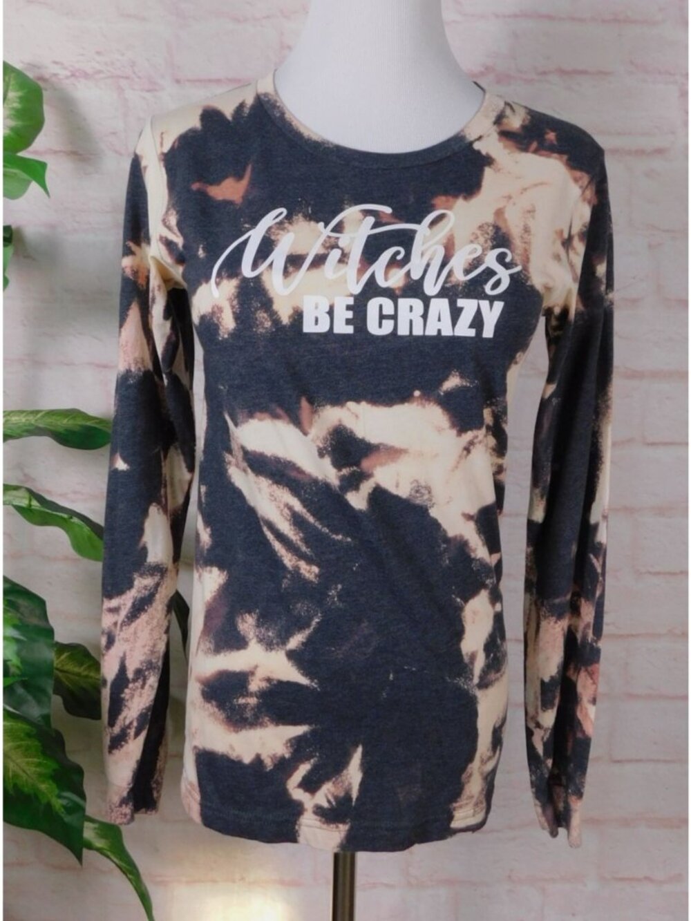 Witches Be Crazy Bella + Canvas Tie-Dye Long Sleeve Shirt XS